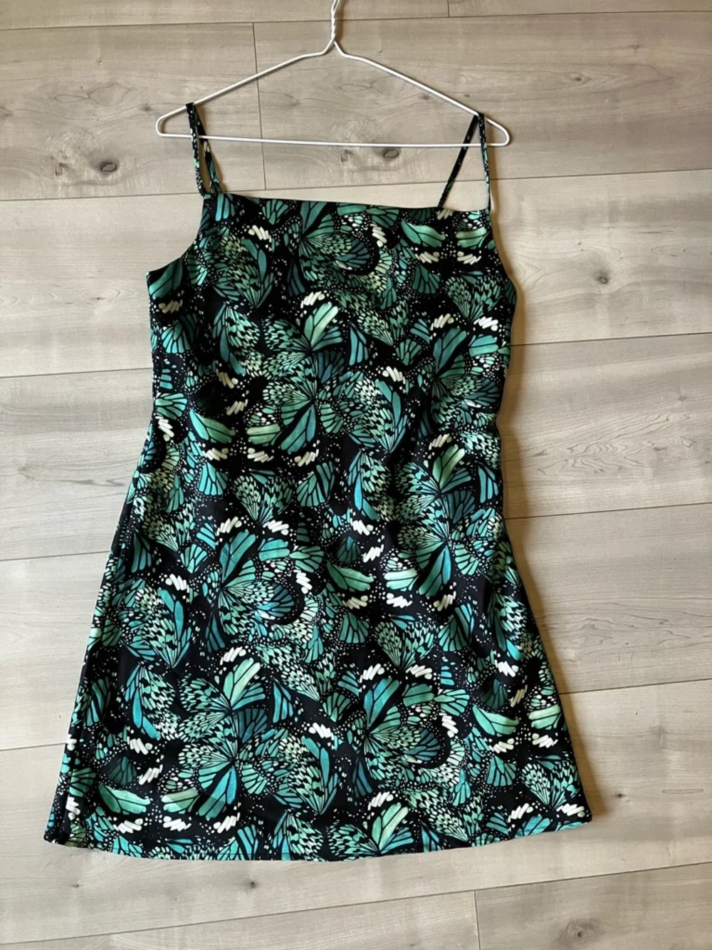 Simons Teal and Black Butterfly-Print Mini Dress in size medium - Picture 7 of 13